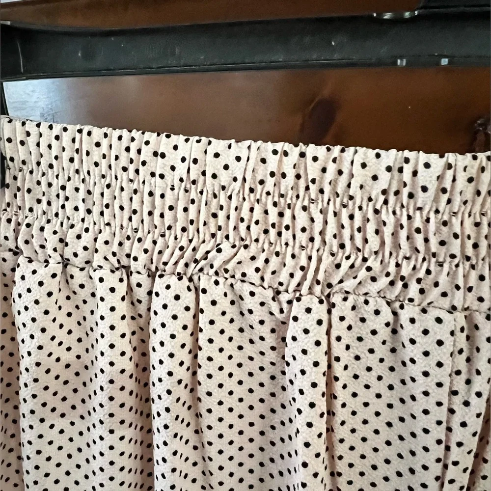 Adrianna Papell Women's Pink Polka Dot Wide Leg Pants Capris NWT Small - Picture 6 of 11